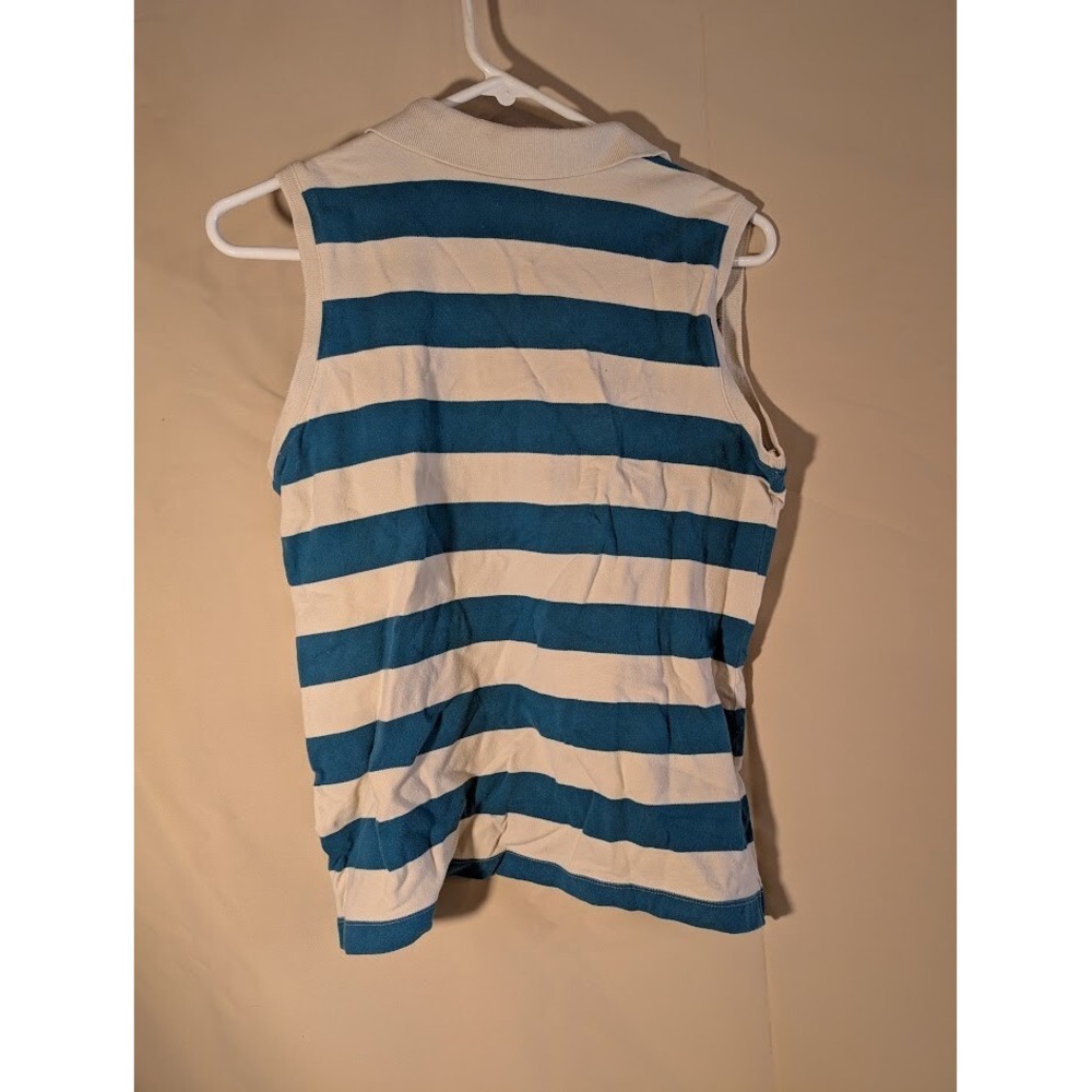 Duck Head Sleeveless Polo Shirt Blue‎ White Striped Women's Large - Picture 2 of 3